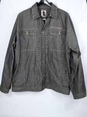 Damani DaDa Vintage Denim Jean Jacket Men's SZ 3XL Button Down Dark Gray Hip-Hop